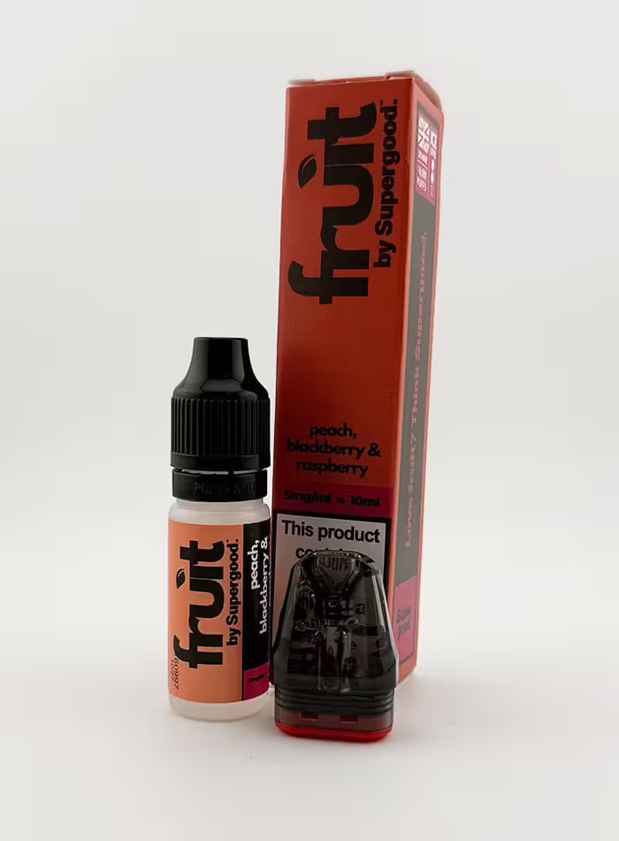 Peach, Blackberry & Raspberry Nic Salt E-Liquid by Supergood Fruit