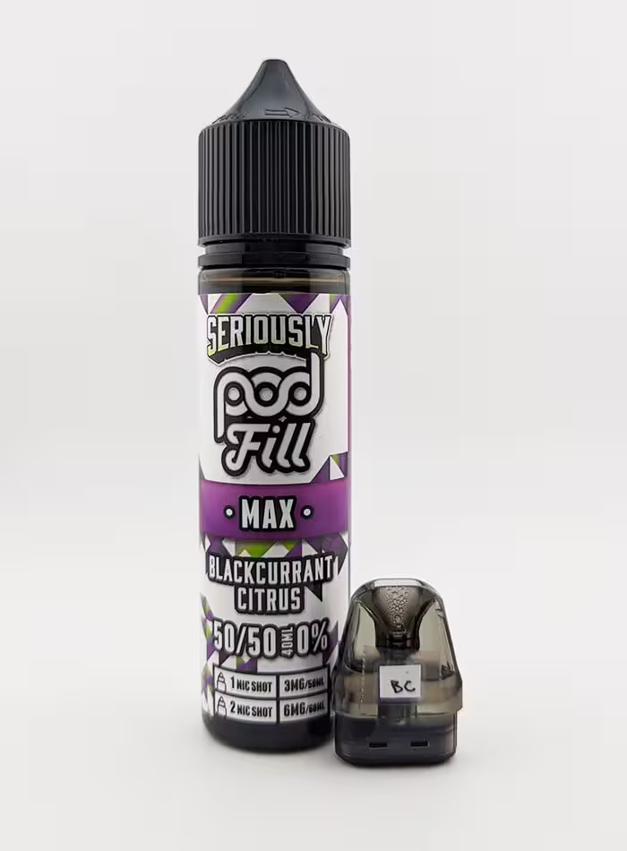 Blackcurrant Citrus Shortfill E-Liquid by Seriously Pod Fill Max 40ml