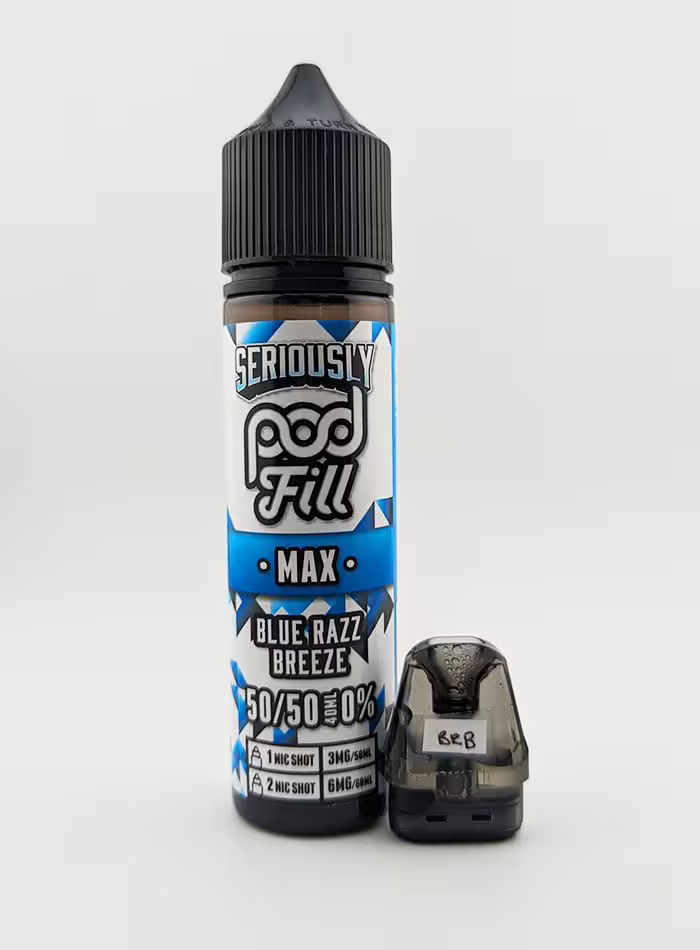 Blue Razz Breeze Shortfill E-Liquid by Seriously Pod Fill Max 40ml