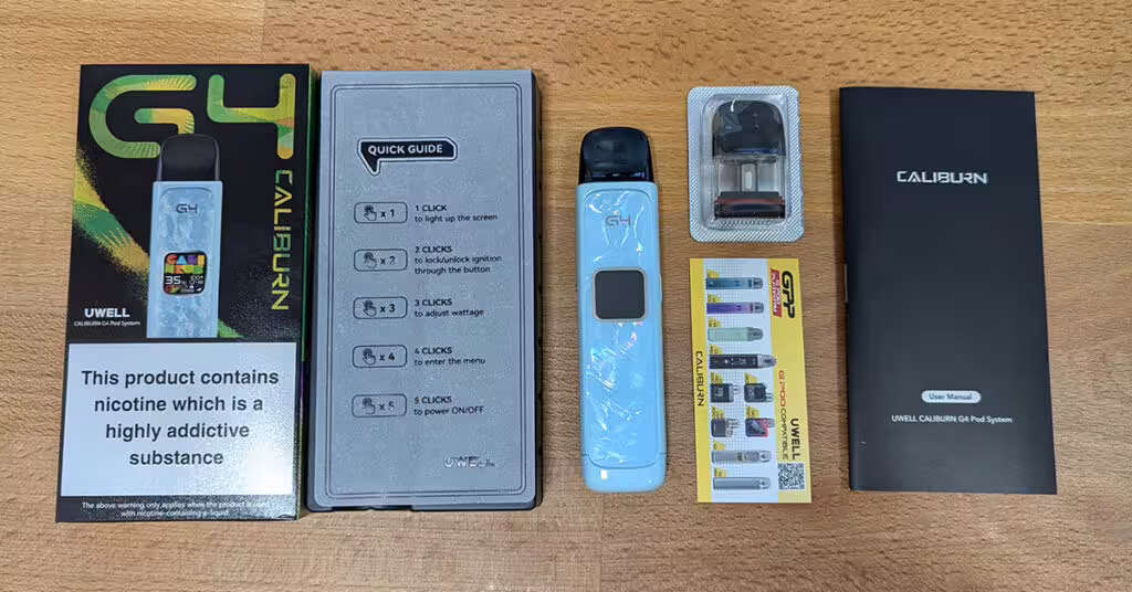 Uwell Caliburn G4 Box Contents