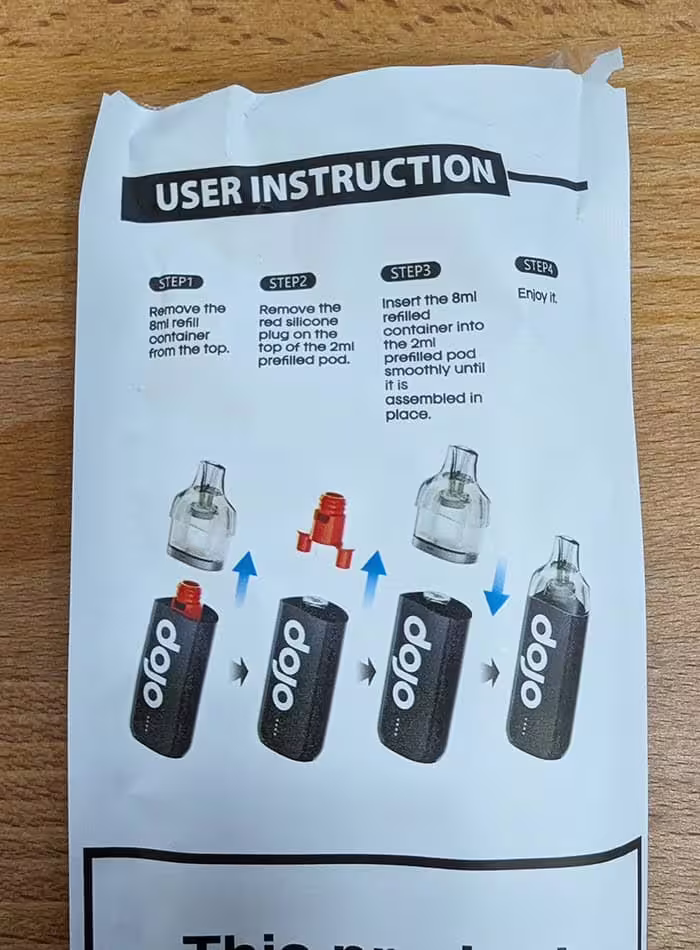 Vaporesso Dojo Blast 10K Instructions