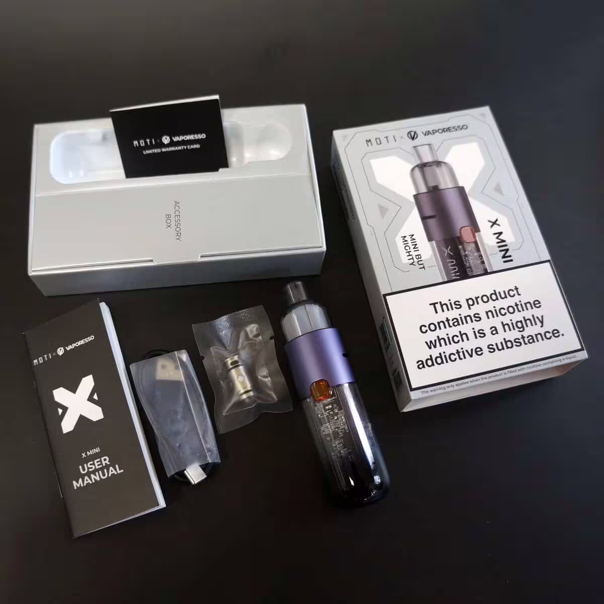 Vaporesso Moti X Mini Package Contents