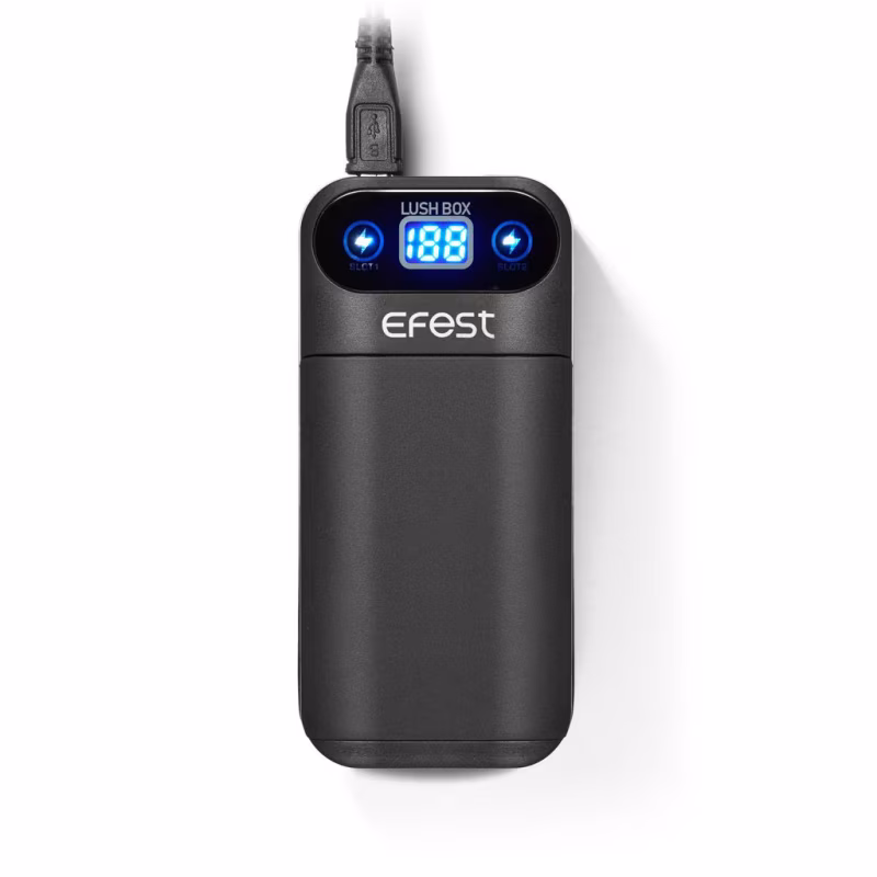 Efest Lush Box Dual 18650 Vape Battery Charger & Power Bank (2-Bay)