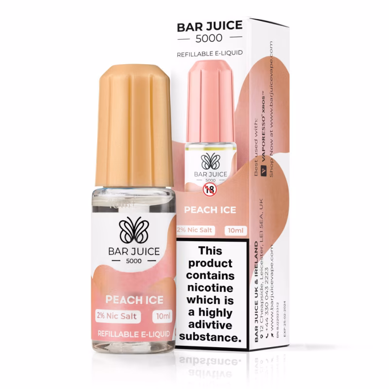 Peach Ice Nic Salt E-Liquid by Bar Juice 5000