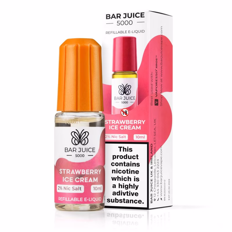 Strawberry Ice Cream Nic Salt E-Liquid by Bar Juice 5000