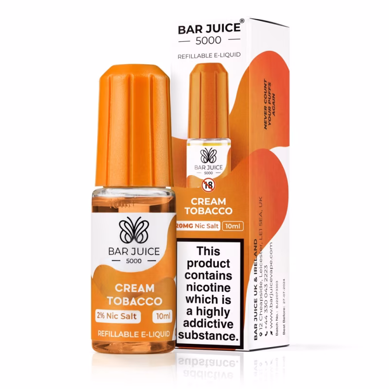 Cream Tobacco Nic Salt E-Liquid by Bar Juice 5000