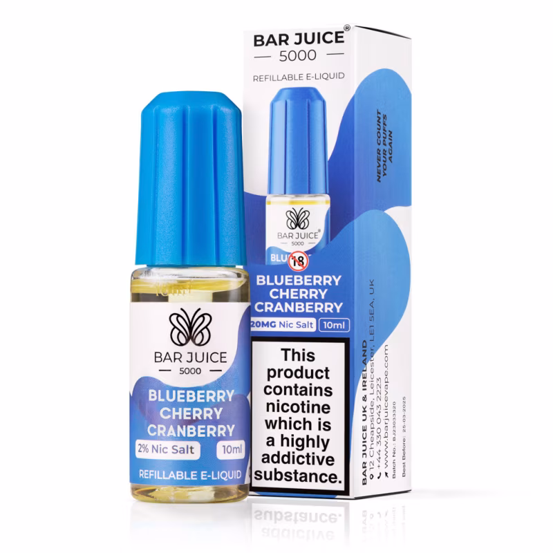 Blueberry Cherry Cranberry Nic Salt E-Liquid by Bar Juice 5000