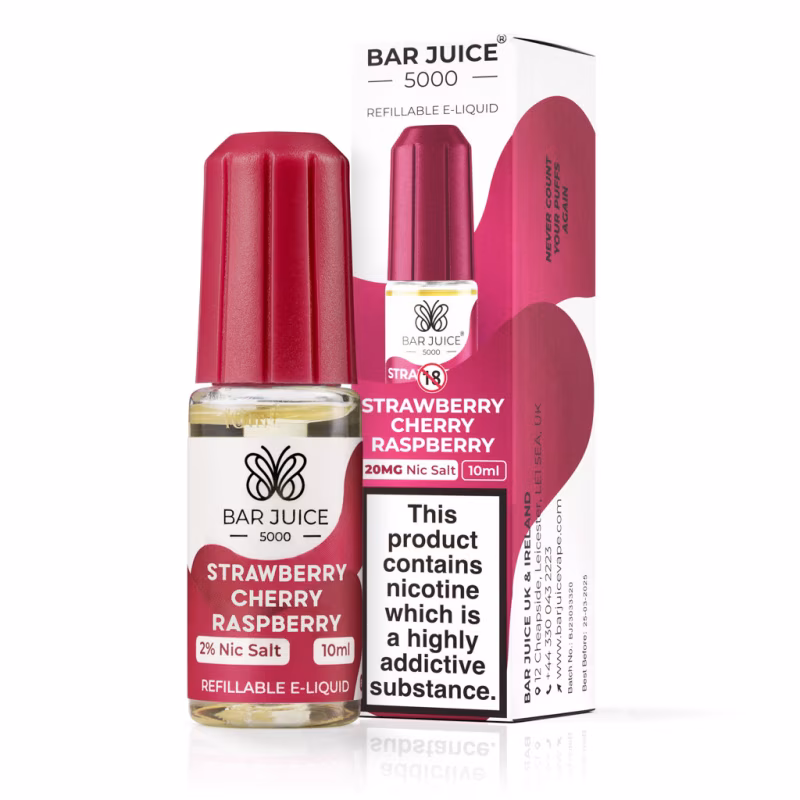 Strawberry Cherry Raspberry Nic Salt E-Liquid by Bar Juice 5000