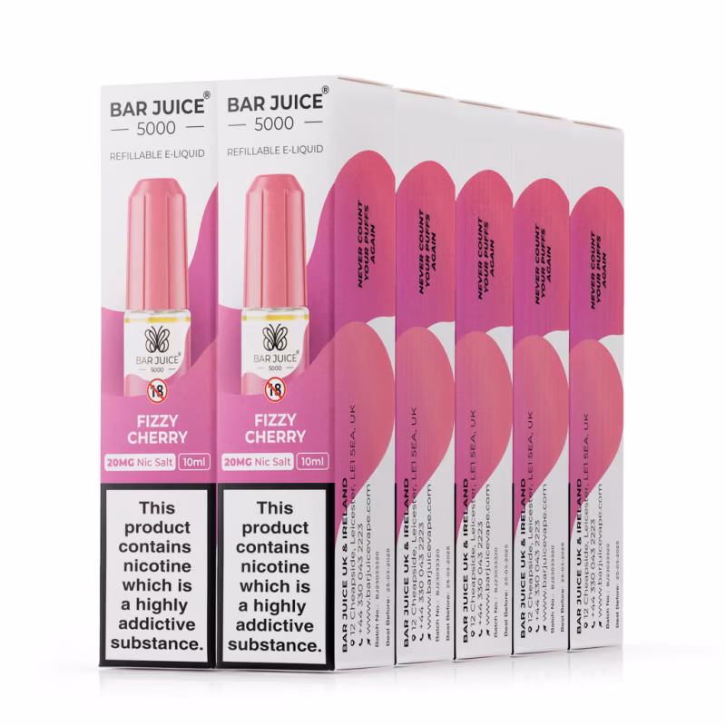 Fizzy Cherry Nic Salt E-Liquid by Bar Juice 5000 - 10 Pack