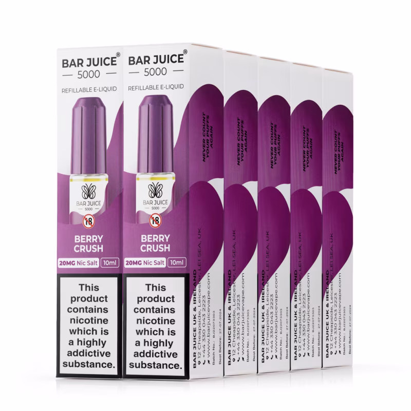 Berry Crush Vimto Nic Salt E-Liquid by Bar Juice 5000 - 10 Pack