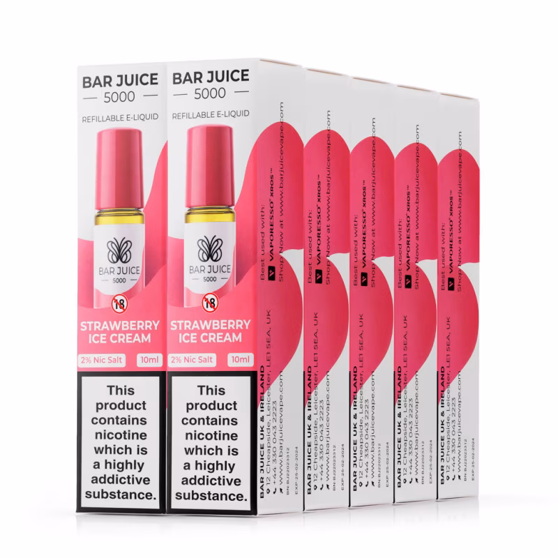 Red Apple Ice Nic Salt E-Liquid by Bar Juice 5000 - 10 Pack