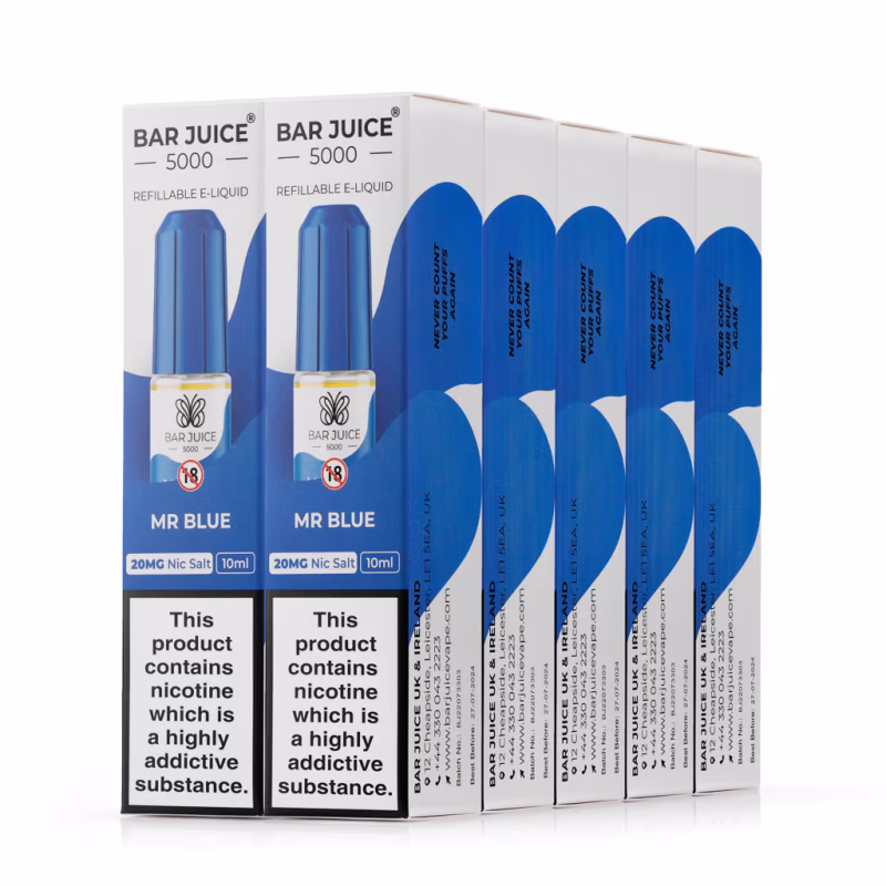 Mr Blue Nic Salt E-Liquid by Bar Juice 5000 - 10 Pack