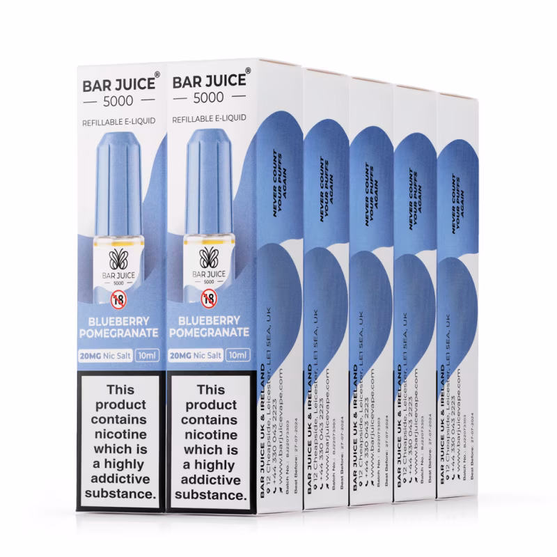 Blueberry Pomegranate Nic Salt E-Liquid by Bar Juice 5000 - 10 Pack