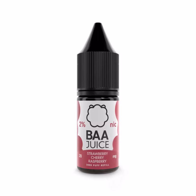 Strawberry Cherry Raspberry Nic Salt E-Liquid by Baa Juice