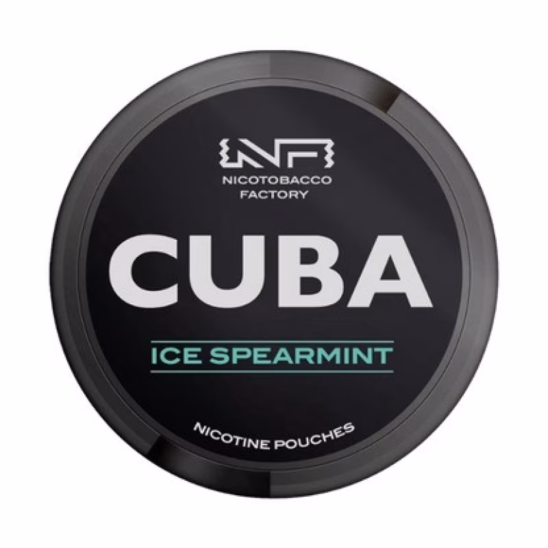 Ice Spearmint Black Nicotine Pouches by Cuba