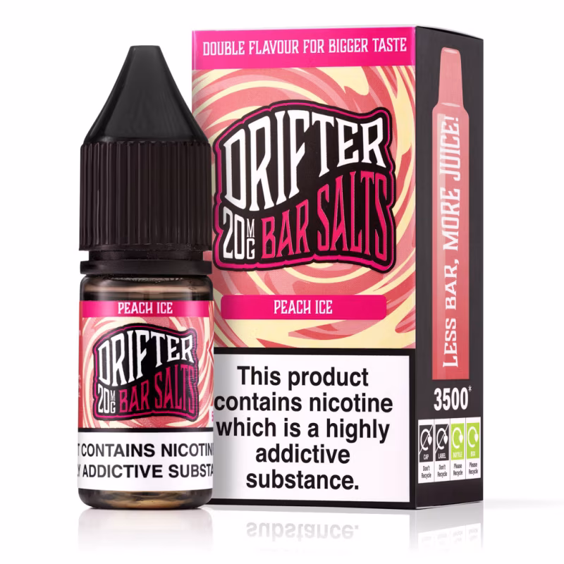Peach Ice Nic Salt E-Liquid by Drifter Bar Salts