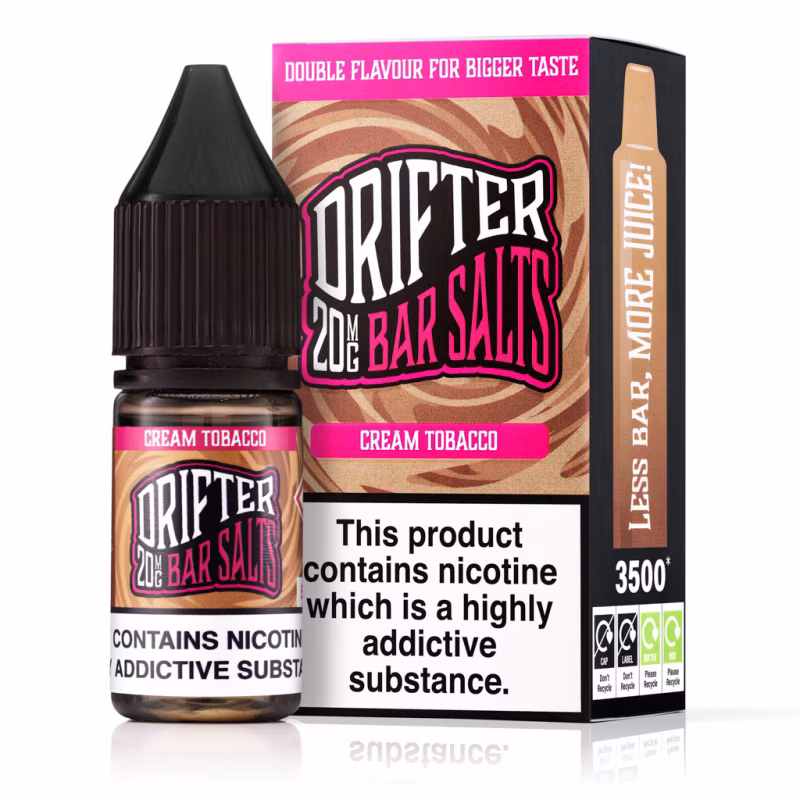 Cream Tobacco Nic Salt E-Liquid by Drifter Bar Salts