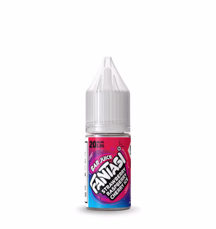Strawberry Raspberry Cherry Ice Nic Salt E-Liquid by Fantasi Bar Juice