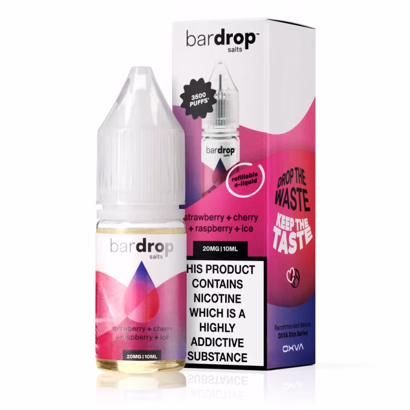 Strawberry Cherry Raspberry Ice Nic Salt E-Liquid by Bar Drop