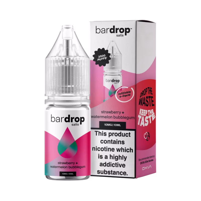 Strawberry Watermelon Bubblegum Nic Salt E-Liquid by Bar Drop