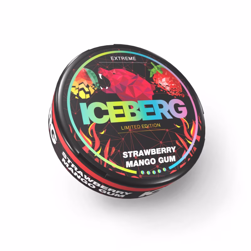 Strawberry Mango Gum Nicotine Pouches by Iceberg