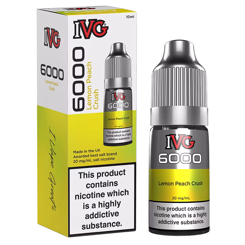 Lemon Peach Crush Nic Salt E-Liquid by IVG 6000