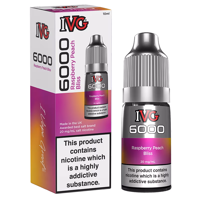 Raspberry Peach Bliss Nic Salt E-Liquid by IVG 6000