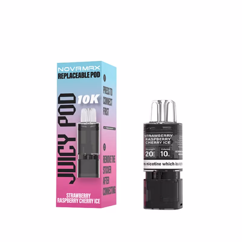 Strawberry Raspberry Cherry Ice Prefilled Pod Refill Pack by Juicy Pod Novamax 10K