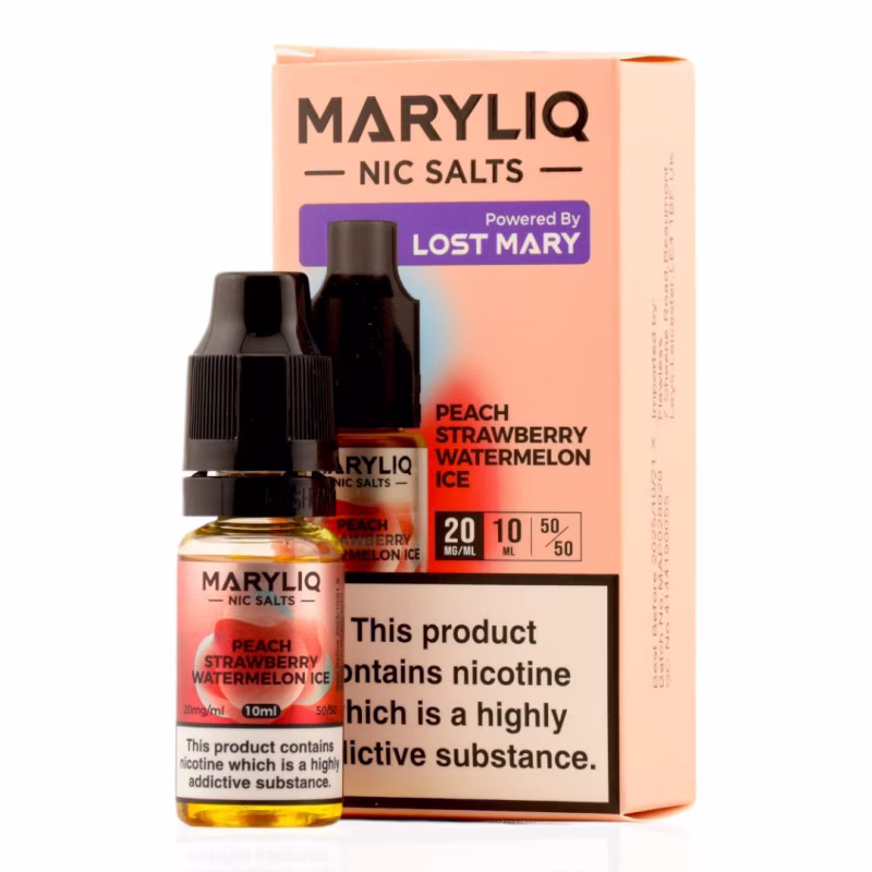 Peach Strawberry Watermelon Ice Nic Salt E-Liquid by Lost Mary Maryliq