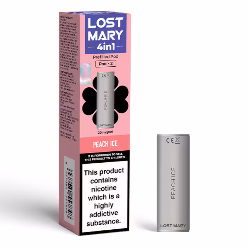 Peach Ice Prefilled Pods by Lost Mary 4 in 1