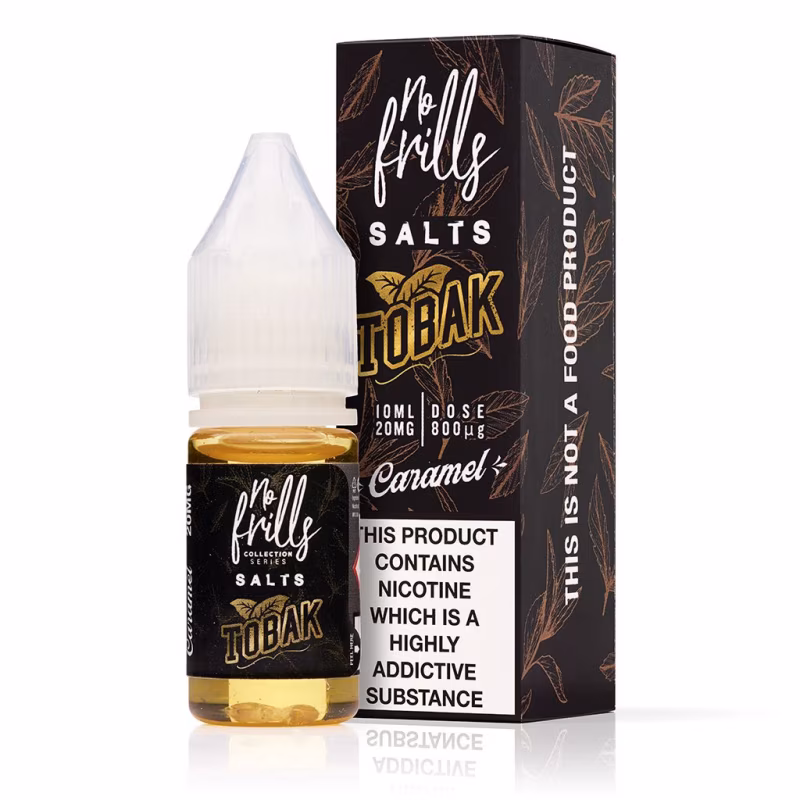 Caramel Tobacco Nic Salt E-Liquid by No Frills Tobak