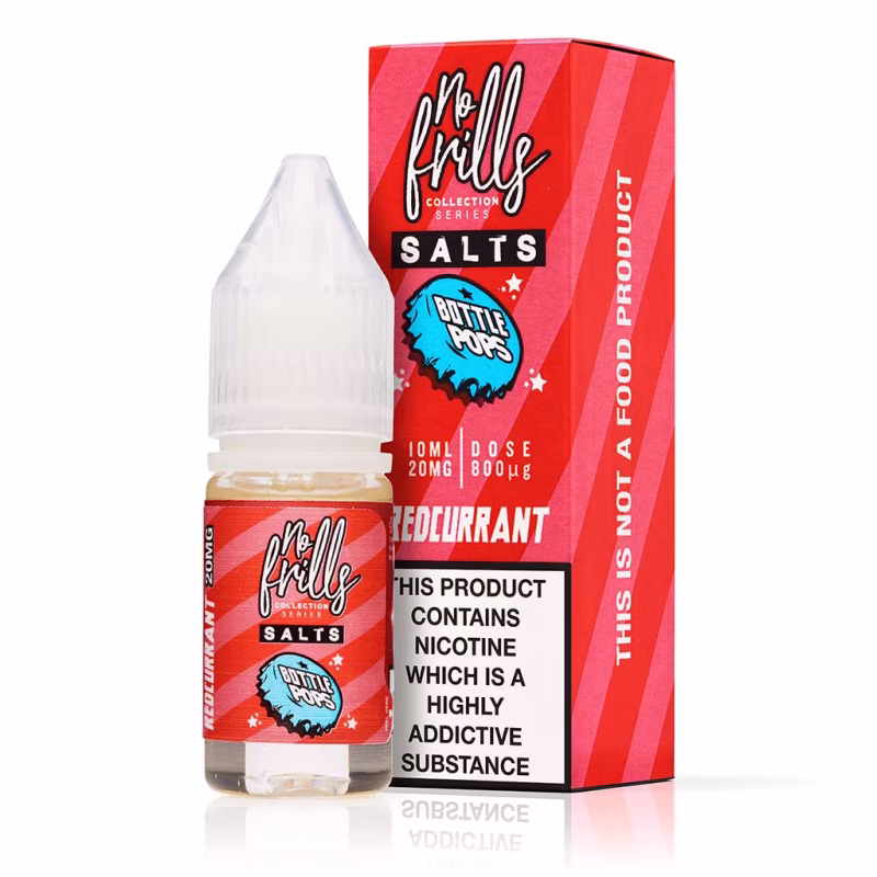 Redcurrant Nic Salt E-Liquid by No Frills Bottle Pops