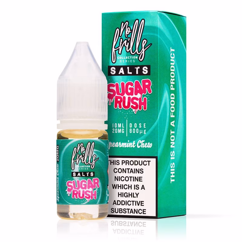 Spearmint Chew Nic Salt E-Liquid by No Frills Sugar Rush