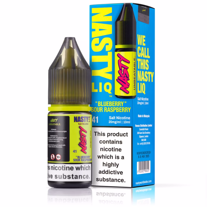 Blueberry Sour Raspberry Nic Salt E-Liquid by Nasty Liq
