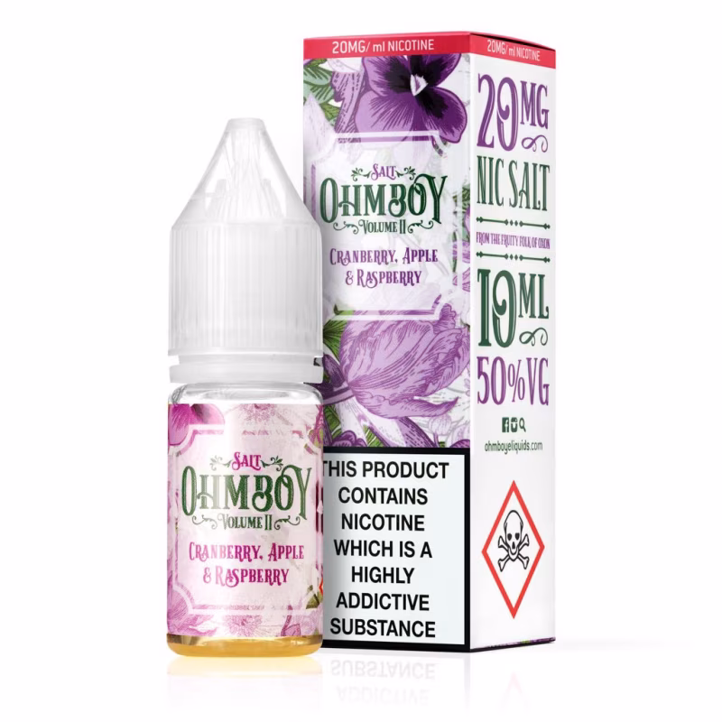 Cranberry, Apple and Raspberry Nic Salt E-Liquid by Ohm Boy Volume II