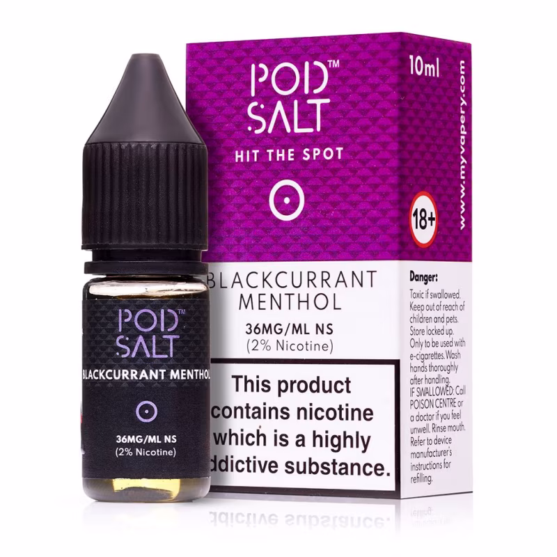 Blackcurrant Menthol Nic Salt E-Liquid by Pod Salt