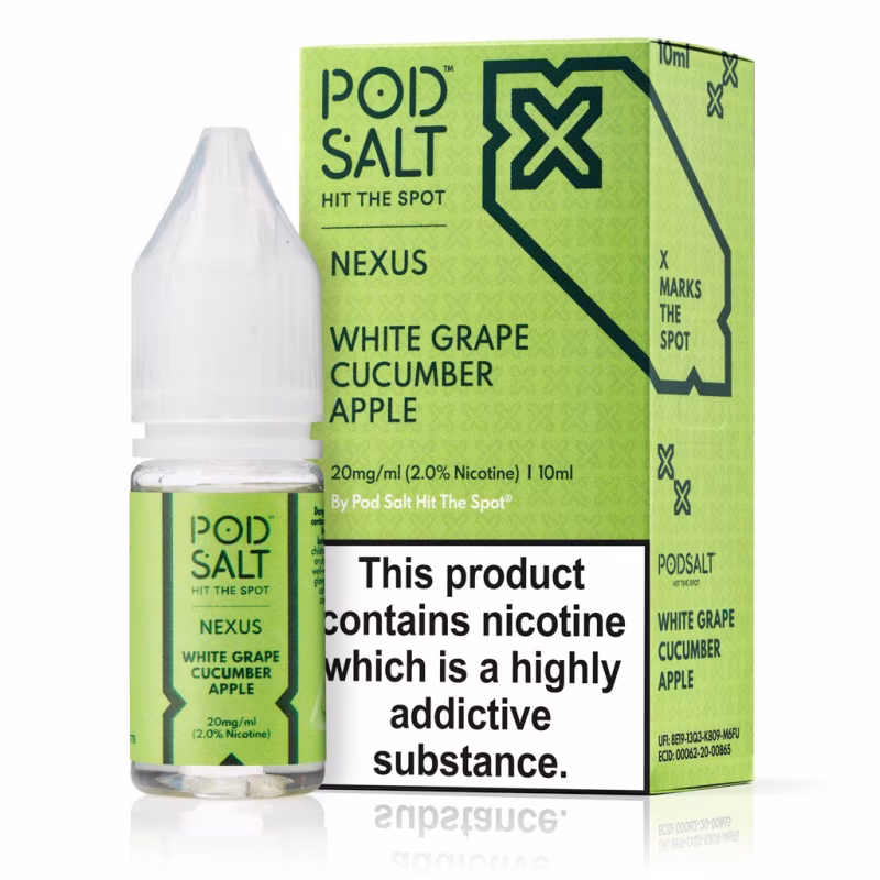 White Grape Cucumber Apple Nic Salt E-Liquid by Nexus Pod Salt