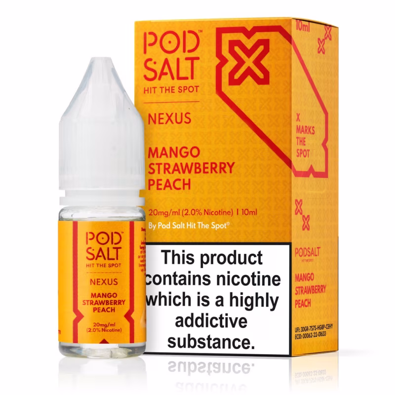 Mango Strawberry Peach Nic Salt E-Liquid by Nexus Pod Salt