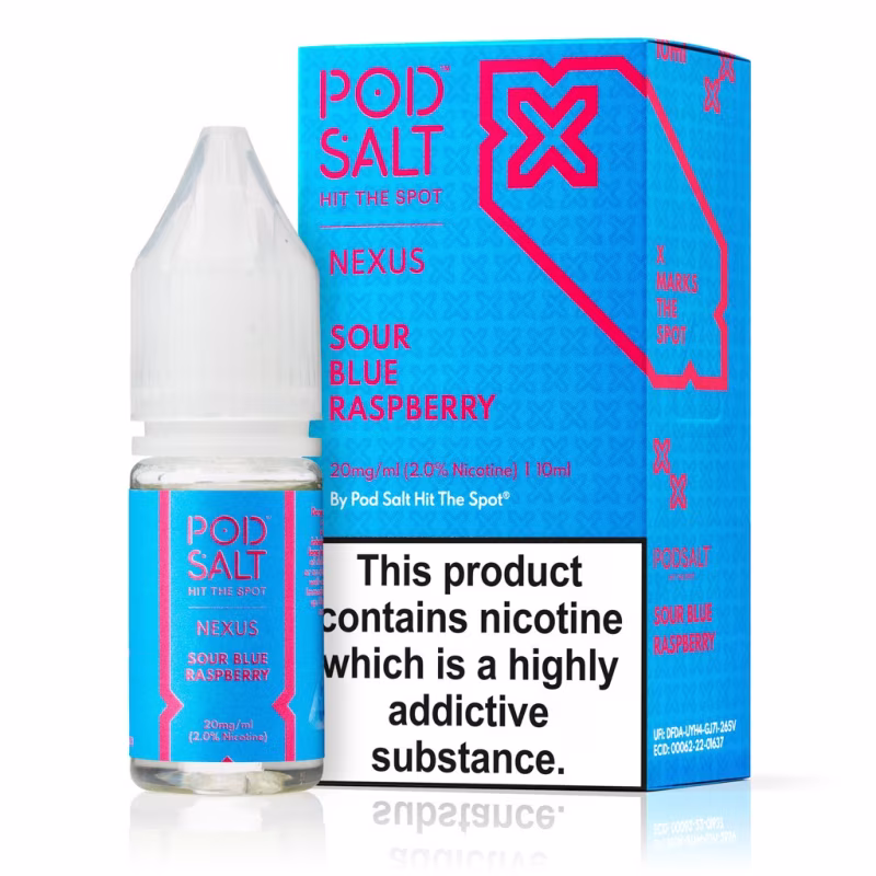 Sour Blue Raspberry Nic Salt E-Liquid by Nexus Pod Salt