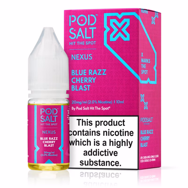 Blue Razz Cherry Blast Nic Salt E-Liquid by Nexus Pod Salt