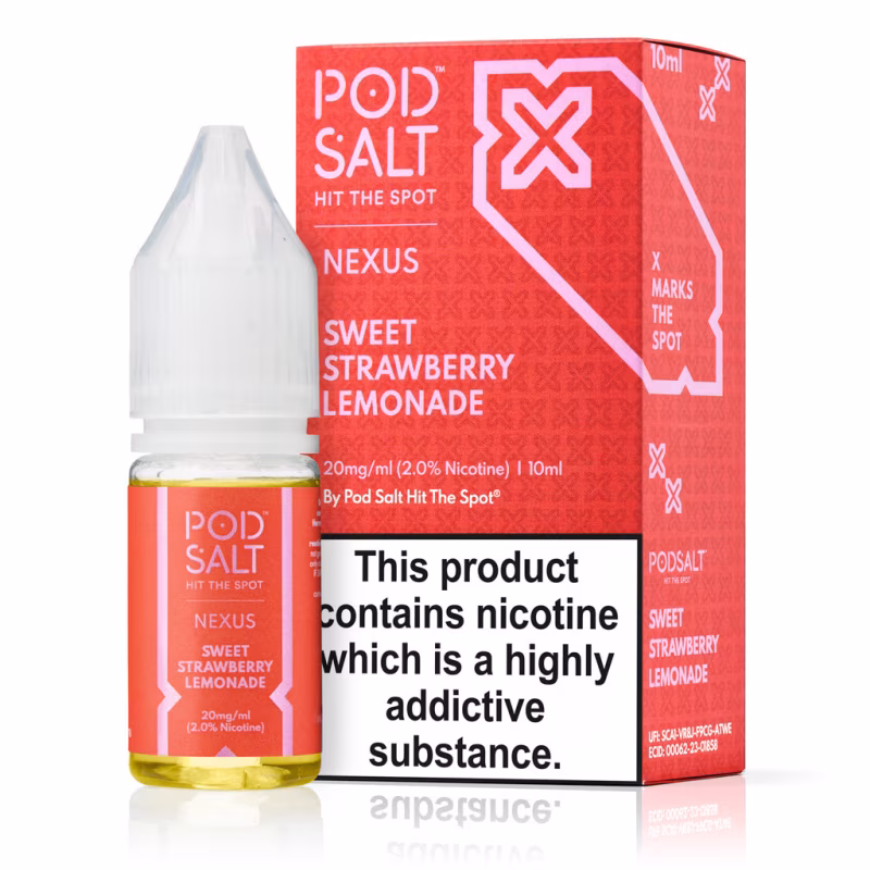 Sweet Strawberry Lemonade Nic Salt E-Liquid by Nexus Pod Salt