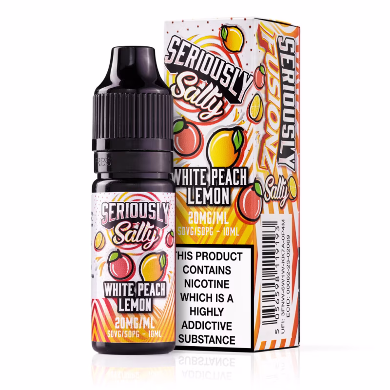 White Peach Lemon Nic Salt E-Liquid by Seriously Salty Fusionz