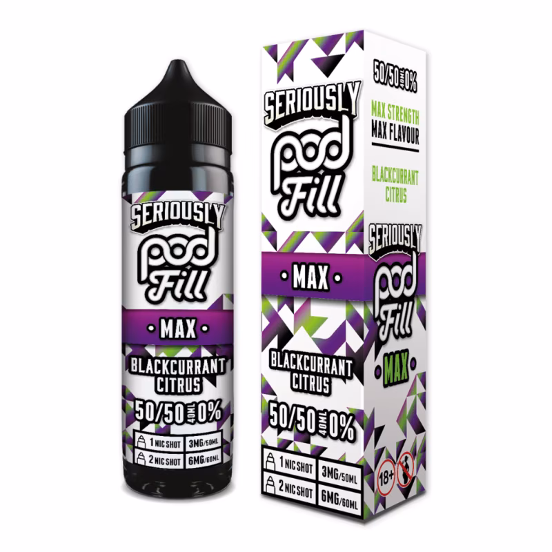 Blackcurrant Citrus Shortfill E-Liquid by Seriously Pod Fill Max 40ml