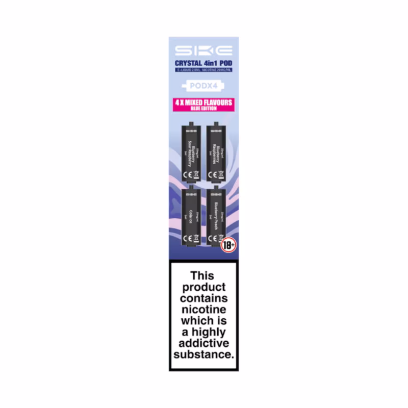 Blue Edition Prefilled Pods by SKE Crystal 4 in 1