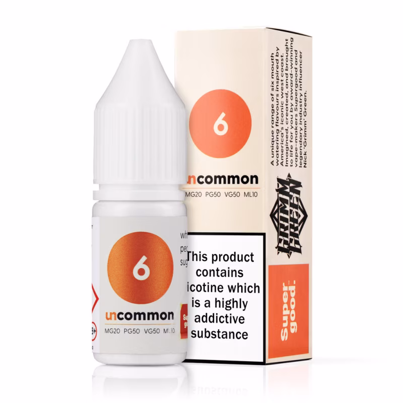 6 Nic Salt E-Liquid by Uncommon Supergood x GrimmGreen