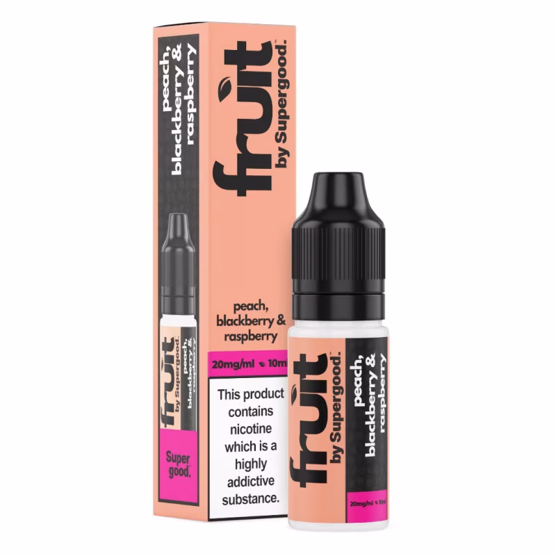 Peach, Blackberry & Raspberry Nic Salt E-Liquid by Supergood Fruit