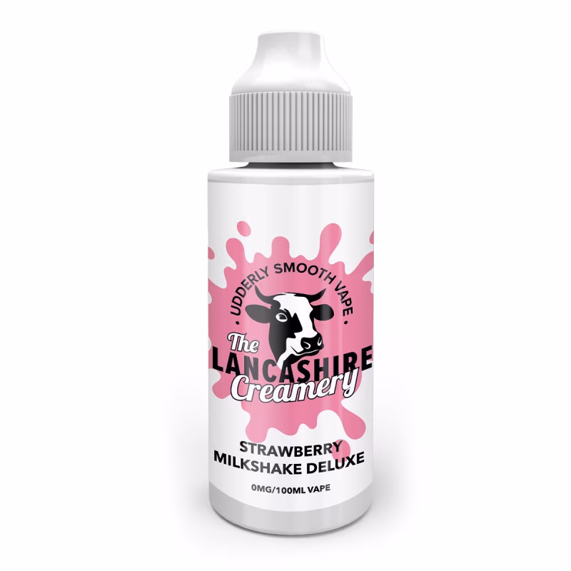 Strawberry Milkshake Deluxe Shortfill E-Liquid by the Lancashire Creamery 100ml