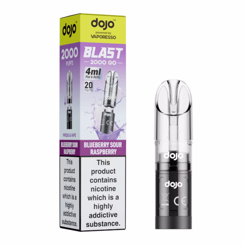 Blueberry Sour Raspberry Prefilled Pod by Vaporesso Dojo Blast 2000 Go