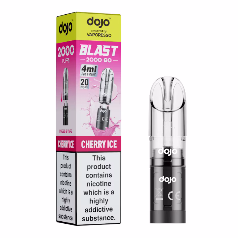 Cherry Ice Prefilled Pod by Vaporesso Dojo Blast 2000 Go