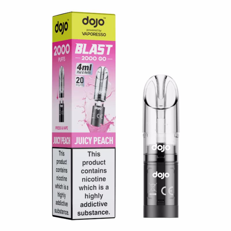 Juicy Peach Prefilled Pod by Vaporesso Dojo Blast 2000 Go